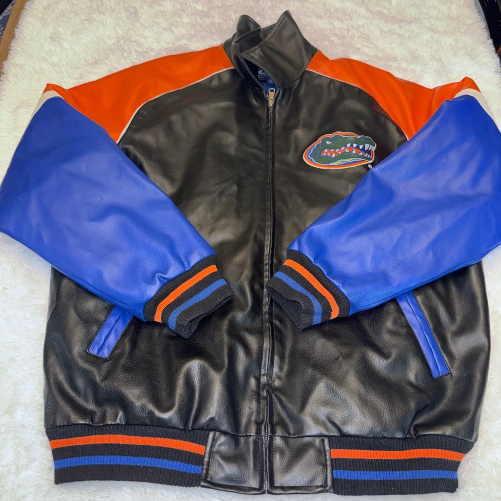 G-III Sports Florida Gators Jacket Mens Large Black Blue Orange Varsity
